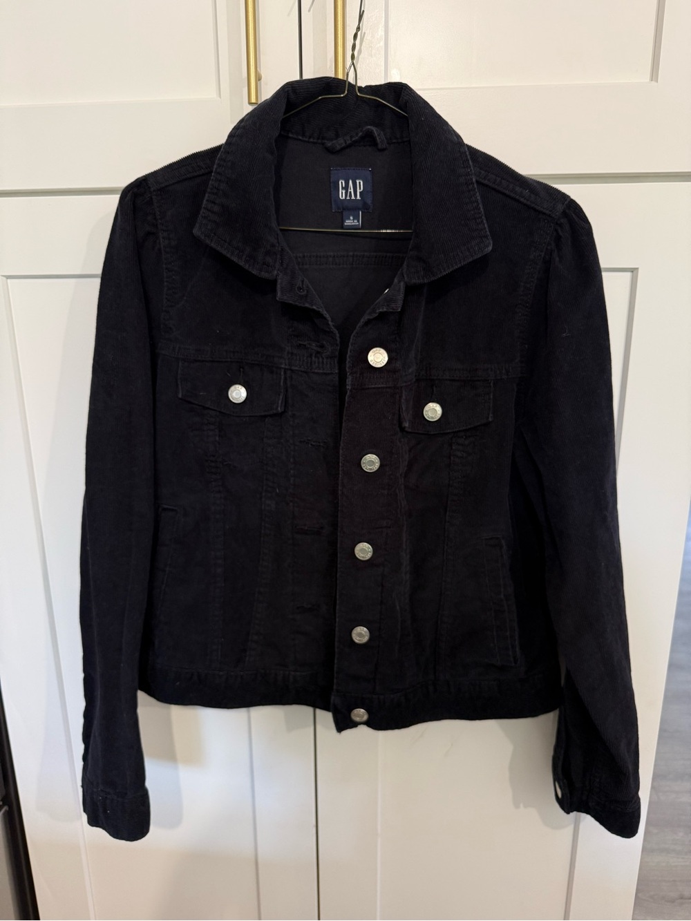GAP Black Corduroy Button Jacket
